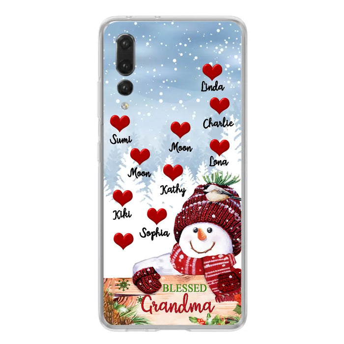 Personalized Snowman Grandma Phone Case - Christmas Gift Idea For Grandma - Up to 10 Kids - Case For Oppo/Xiaomi/Huawei - Blessed Grandma