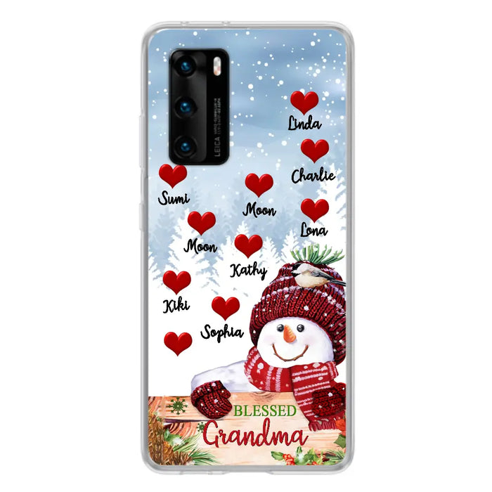 Personalized Snowman Grandma Phone Case - Christmas Gift Idea For Grandma - Up to 10 Kids - Case For Oppo/Xiaomi/Huawei - Blessed Grandma