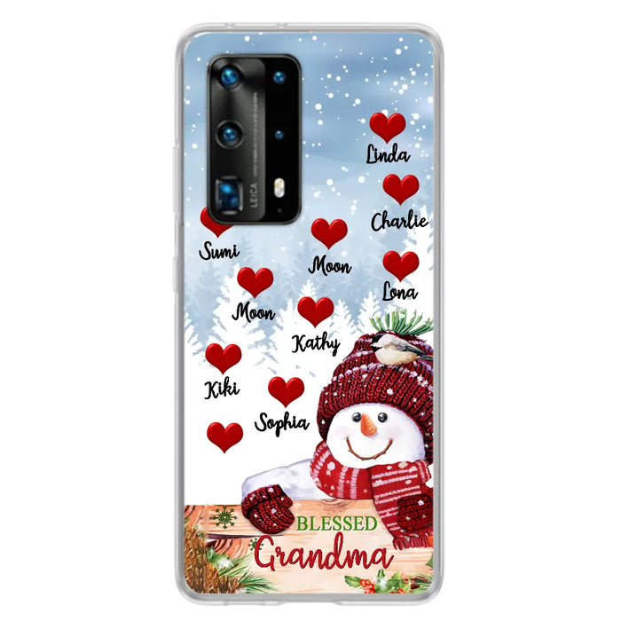 Personalized Snowman Grandma Phone Case - Christmas Gift Idea For Grandma - Up to 10 Kids - Case For Oppo/Xiaomi/Huawei - Blessed Grandma