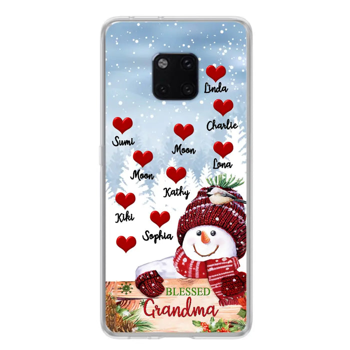 Personalized Snowman Grandma Phone Case - Christmas Gift Idea For Grandma - Up to 10 Kids - Case For Oppo/Xiaomi/Huawei - Blessed Grandma