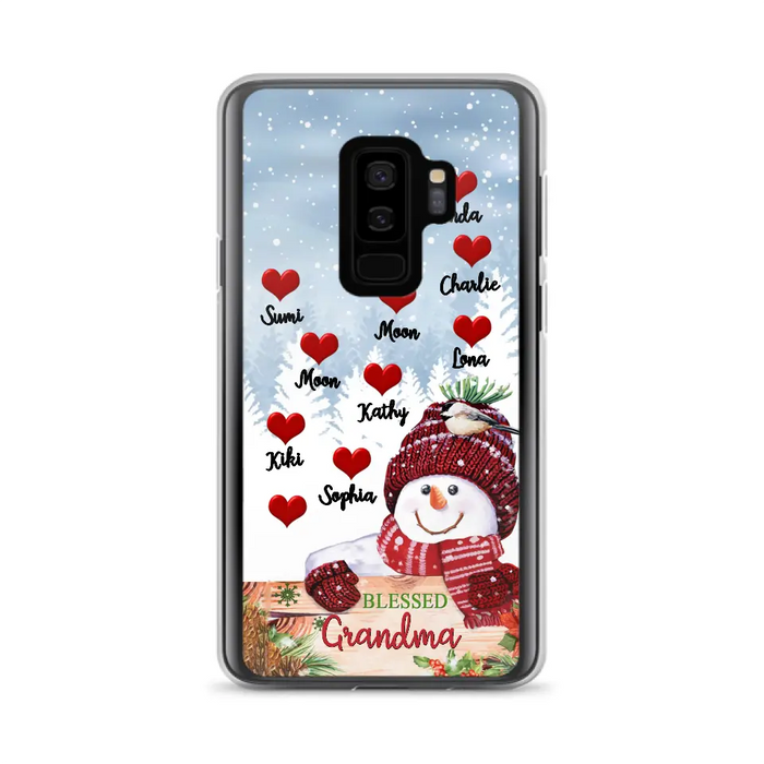 Personalized Snowman Grandma Phone Case - Christmas Gift Idea For Grandma - Up to 10 Kids - Case For iPhone/Samsung - Blessed Grandma