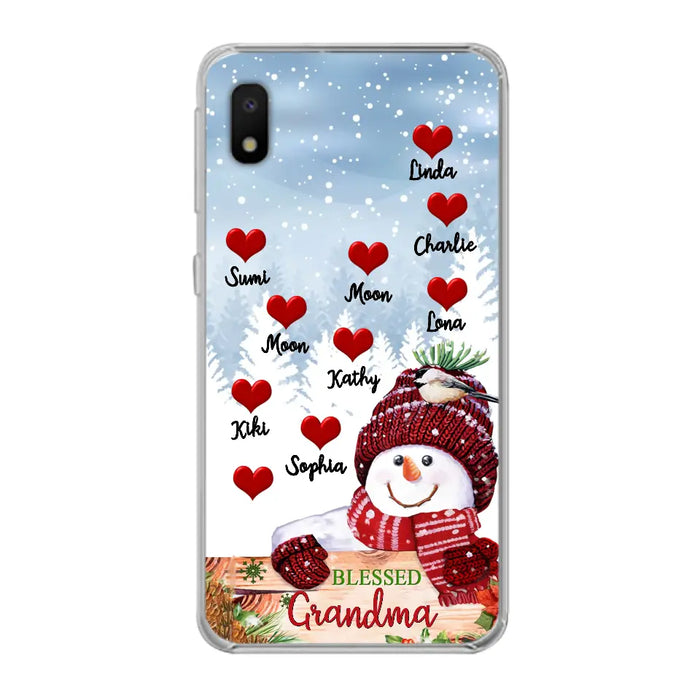 Personalized Snowman Grandma Phone Case - Christmas Gift Idea For Grandma - Up to 10 Kids - Case For iPhone/Samsung - Blessed Grandma