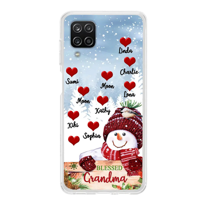 Personalized Snowman Grandma Phone Case - Christmas Gift Idea For Grandma - Up to 10 Kids - Case For iPhone/Samsung - Blessed Grandma