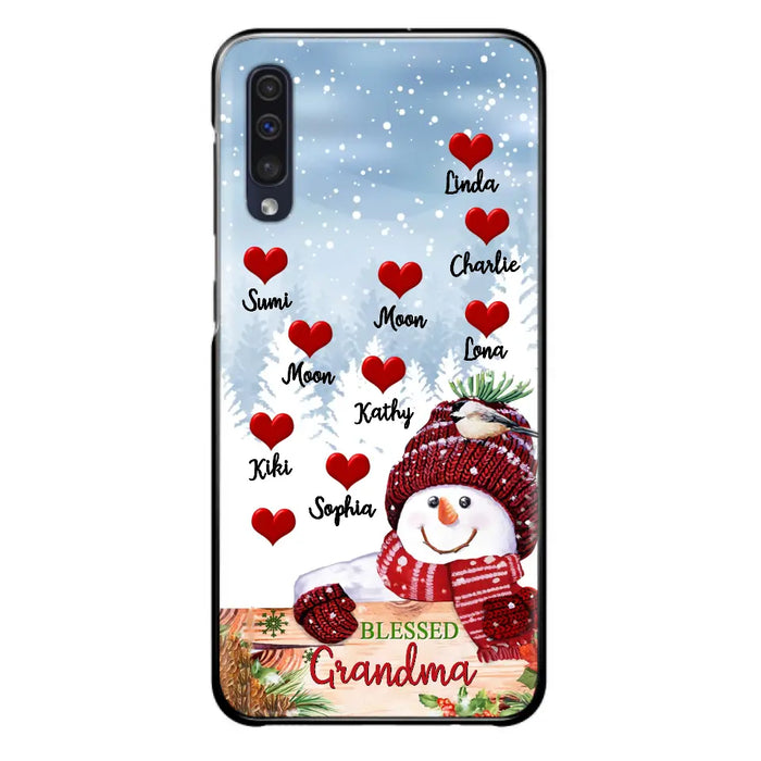 Personalized Snowman Grandma Phone Case - Christmas Gift Idea For Grandma - Up to 10 Kids - Case For iPhone/Samsung - Blessed Grandma