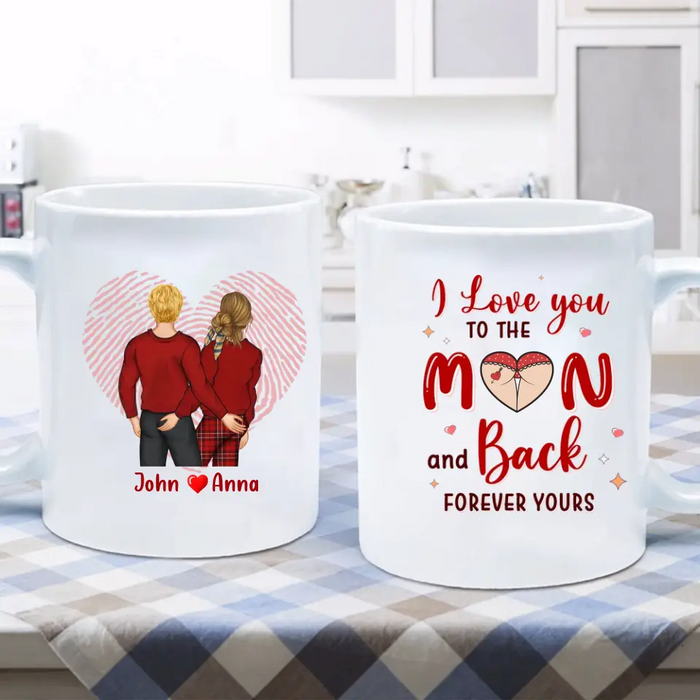 Personalized Couple Coffee Mug - Mother's Day Gift For Wife From Husband - I Love You To The Moon And Back