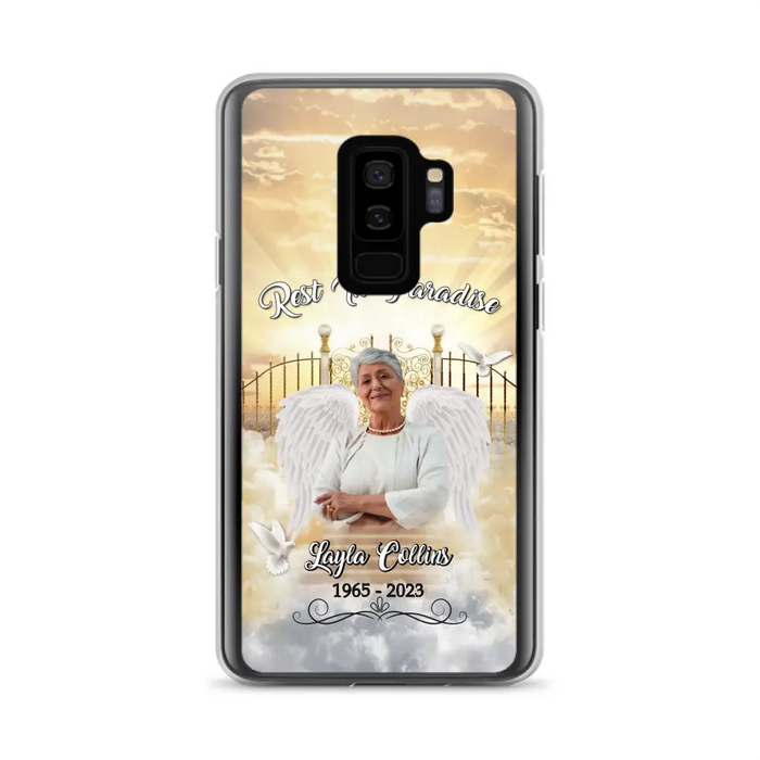 Custom Personalized Rest In Paradise Memorial Phone Case - Upload Photo - Memorial Gift Idea For Family - Case For iPhone And Samsung