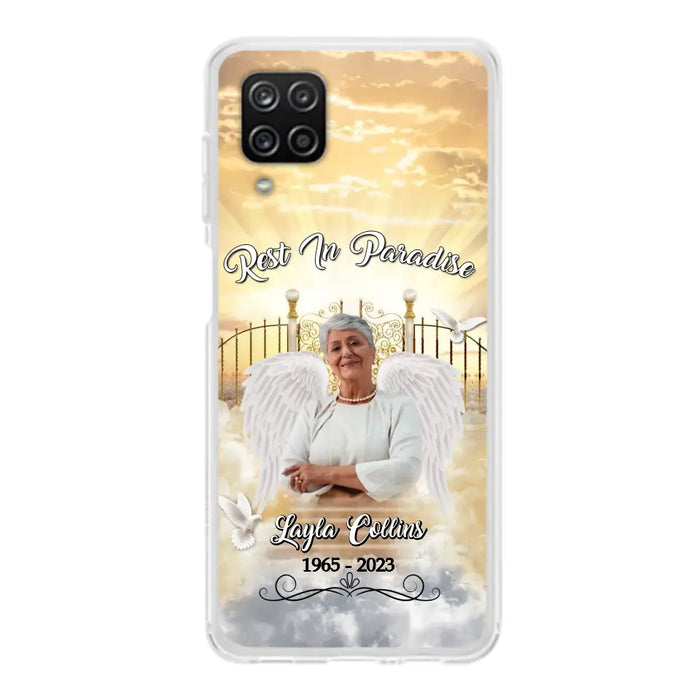 Custom Personalized Rest In Paradise Memorial Phone Case - Upload Photo - Memorial Gift Idea For Family - Case For iPhone And Samsung