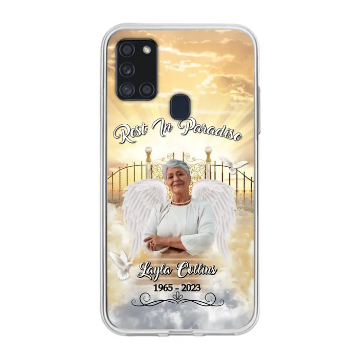 Custom Personalized Rest In Paradise Memorial Phone Case - Upload Photo - Memorial Gift Idea For Family - Case For iPhone And Samsung