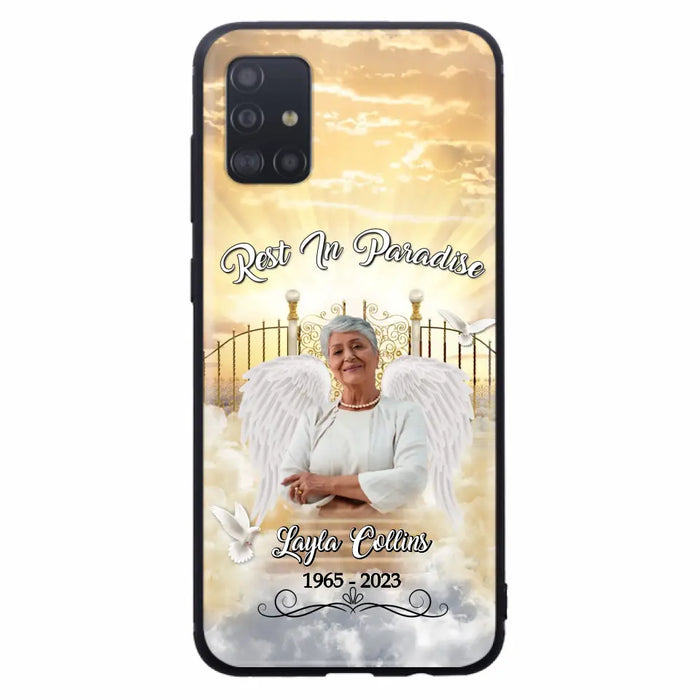 Custom Personalized Rest In Paradise Memorial Phone Case - Upload Photo - Memorial Gift Idea For Family - Case For iPhone And Samsung