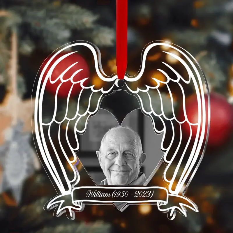 Personalized Memorial Photo Acrylic Ornament - Memorial Gift Idea for Christmas