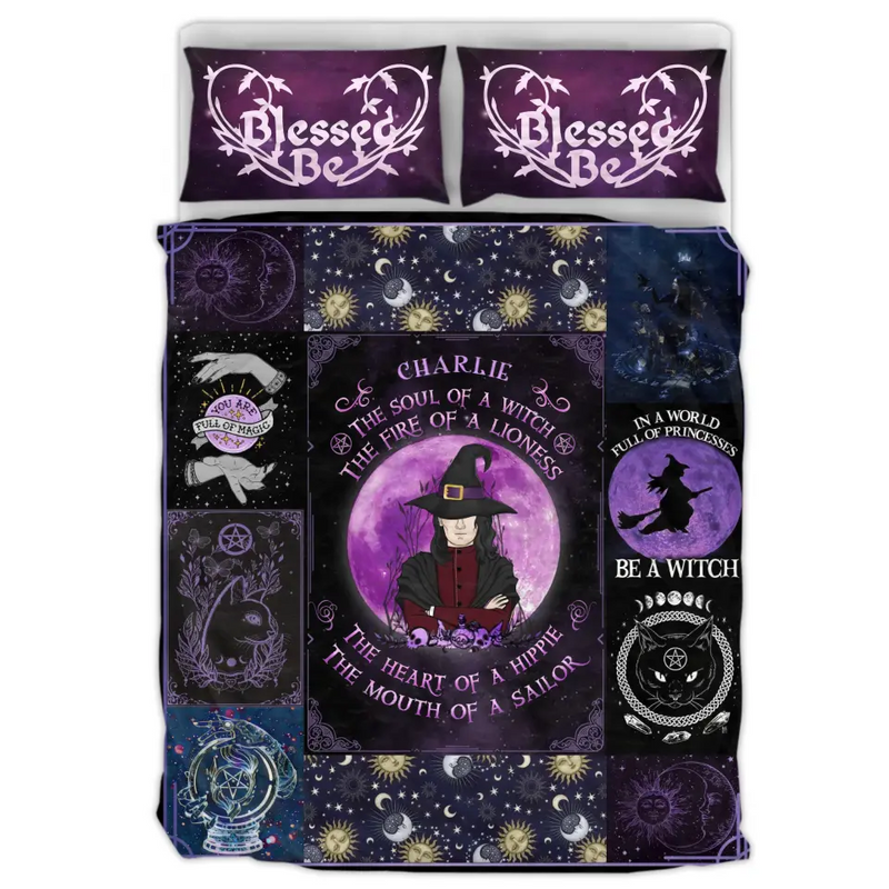 Personalized Witch Male Quilt Bed Sets - Gift Idea For Witch Lovers - The Soul of A Witch