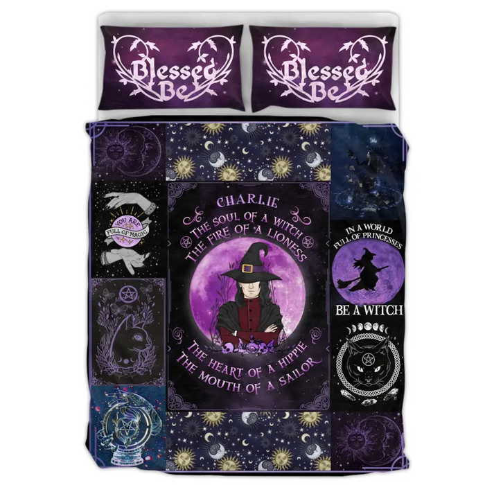 Custom Personalized Witch Male Quilt Bed Sets - Gift Idea For Witch Lovers - The Soul of A Witch