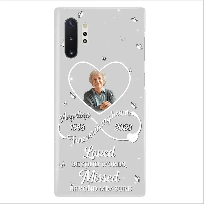 Custom Personalized Memorial Phone Case - Upload Photo - Memorial Gift Idea For Family Member - Loved Beyond Words, Missed Beyond Measure  - Case For iPhone/Samsung