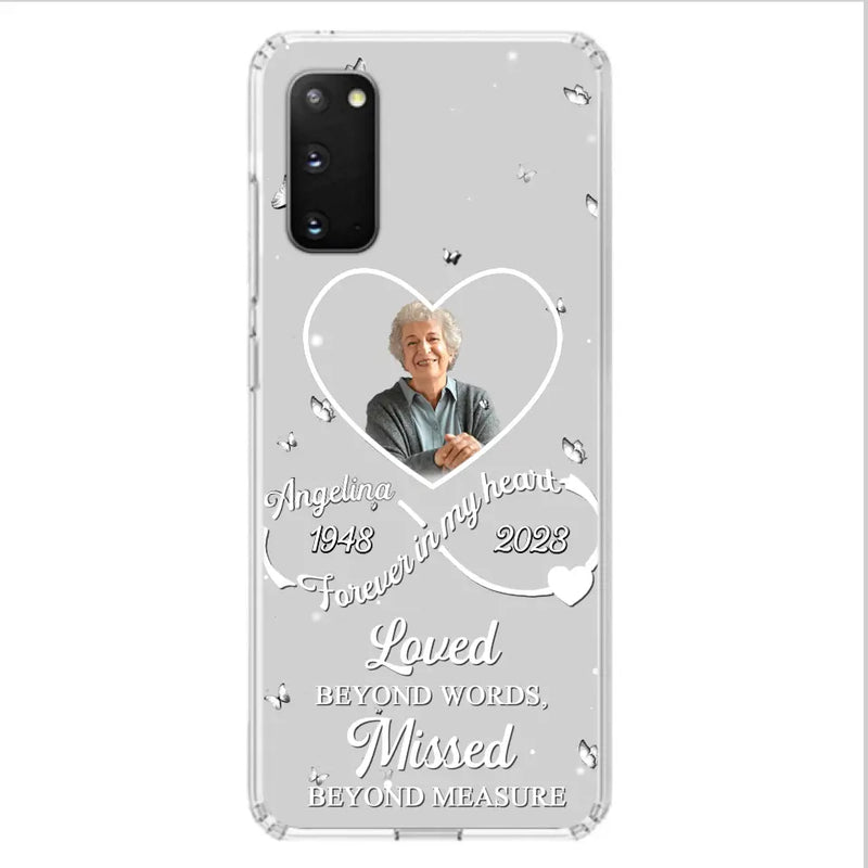 Personalized Memorial Phone Case - Upload Photo - Memorial Gift Idea For Family Member - Loved Beyond Words, Missed Beyond Measure  - Case For iPhone/Samsung