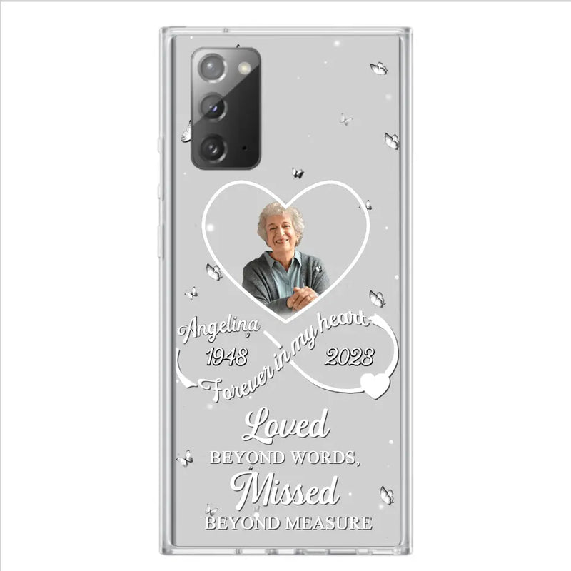 Personalized Memorial Phone Case - Upload Photo - Memorial Gift Idea For Family Member - Loved Beyond Words, Missed Beyond Measure  - Case For iPhone/Samsung