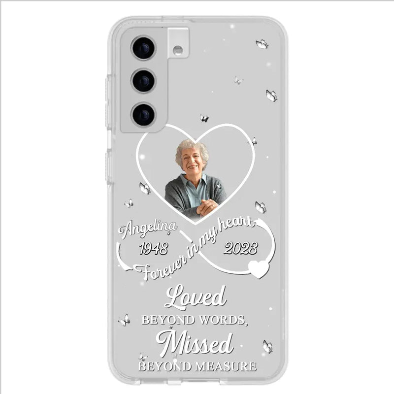 Personalized Memorial Phone Case - Upload Photo - Memorial Gift Idea For Family Member - Loved Beyond Words, Missed Beyond Measure  - Case For iPhone/Samsung