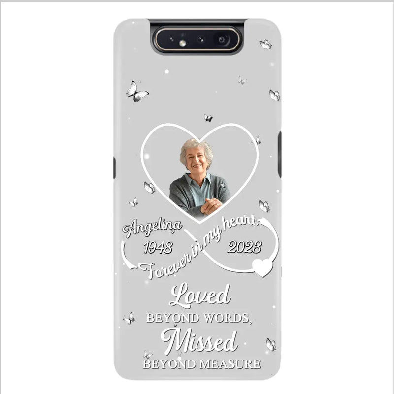 Personalized Memorial Phone Case - Upload Photo - Memorial Gift Idea For Family Member - Loved Beyond Words, Missed Beyond Measure  - Case For iPhone/Samsung