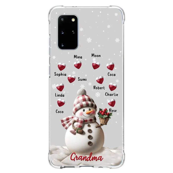 Custom Personalized Snowman Grandma Phone Case - Christmas Gift Idea For Grandma - Up to 10 Kids - Case For iPhone/Samsung