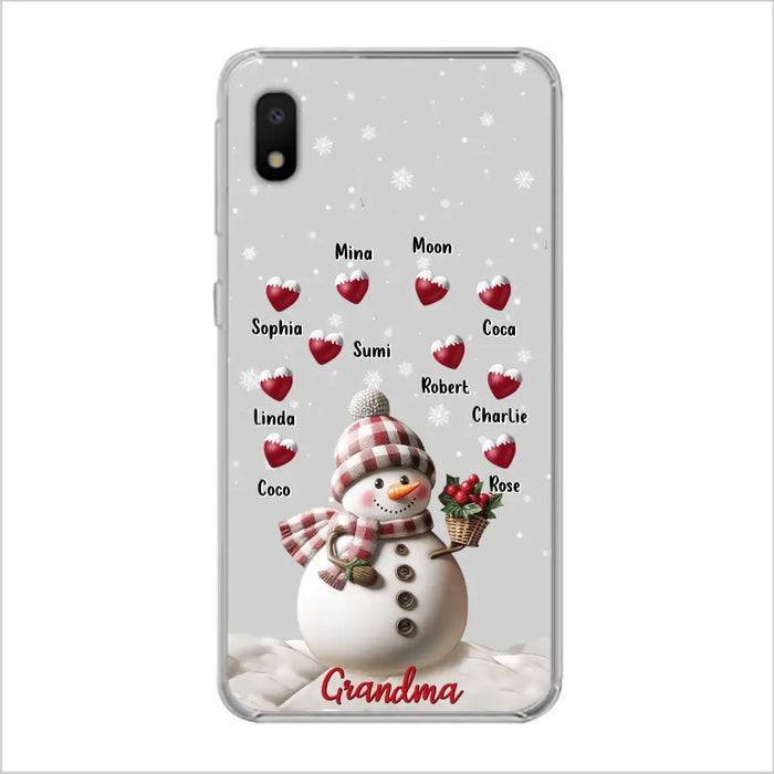 Custom Personalized Snowman Grandma Phone Case - Christmas Gift Idea For Grandma - Up to 10 Kids - Case For iPhone/Samsung