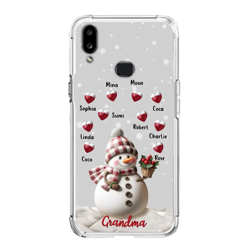 Personalized Snowman Grandma Phone Case - Christmas Gift Idea For Grandma - Up to 10 Kids - Case For iPhone/Samsung