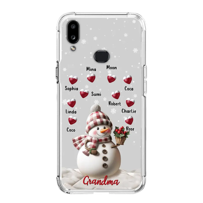 Custom Personalized Snowman Grandma Phone Case - Christmas Gift Idea For Grandma - Up to 10 Kids - Case For iPhone/Samsung