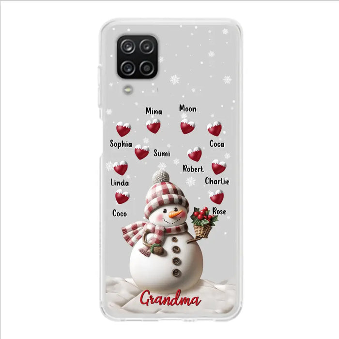 Custom Personalized Snowman Grandma Phone Case - Christmas Gift Idea For Grandma - Up to 10 Kids - Case For iPhone/Samsung