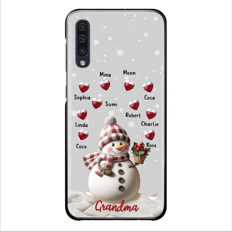 Personalized Snowman Grandma Phone Case - Christmas Gift Idea For Grandma - Up to 10 Kids - Case For iPhone/Samsung