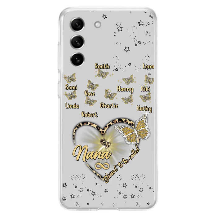 Custom Personalized Grandma Phone Case - Christmas Gift Idea For Grandma - Up to 10 Kids - Case For iPhone/Samsung  - Blessed To Be Called Nana