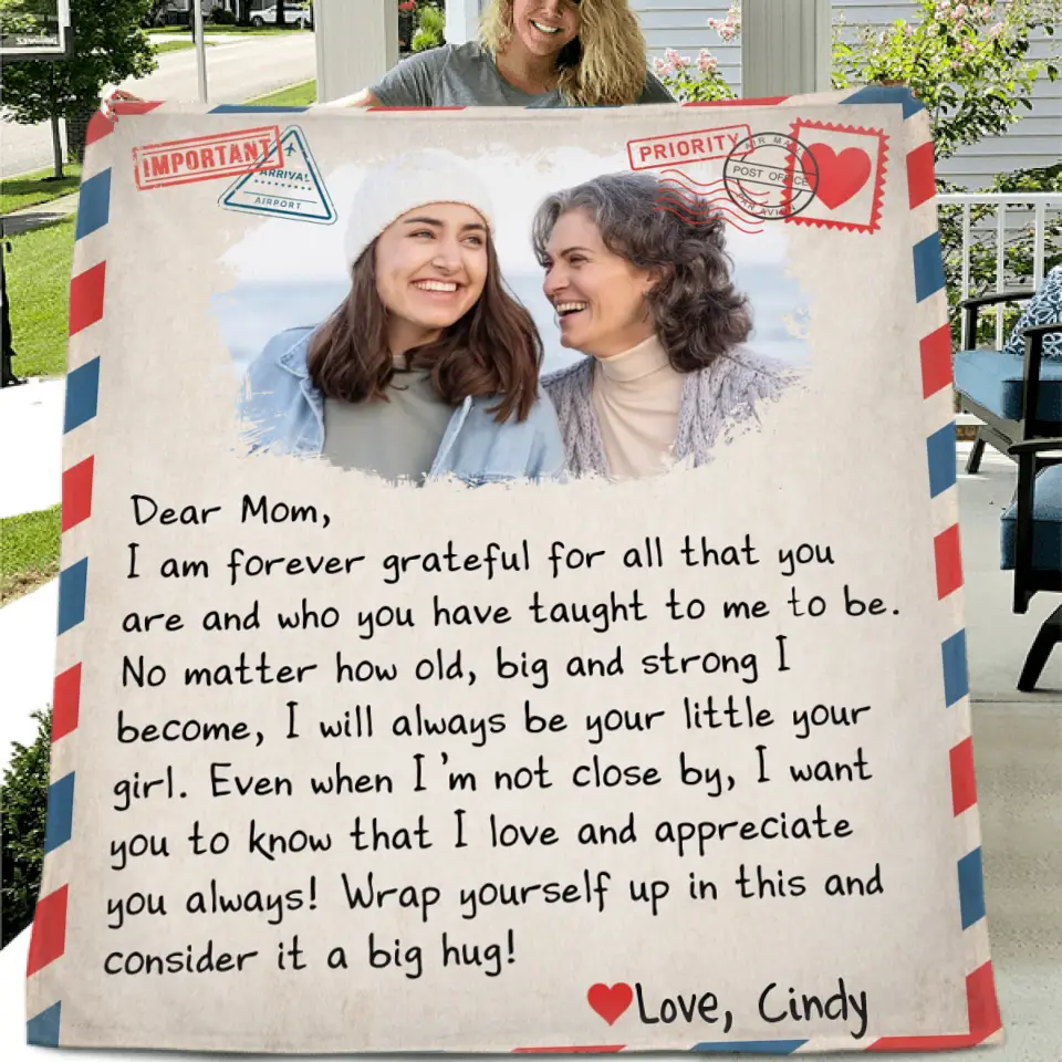 Personalized Mom and Daughter Quilt/Fleece Blanket - Personalized Gift From Daughter To Mom, Mother's Day Gift