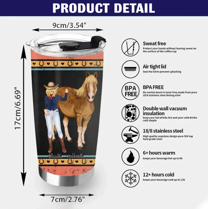 Custom Personalized Horse Lady Tumbler - Gift Idea For Horse Lovers - Assuming I'm Just An Old Lady Was Your First Mistake