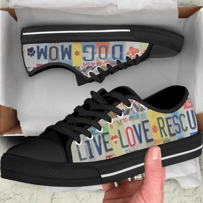 Custom Dog Mom Sneakers - Gift Idea For Dog Lover - Live Love Rescue