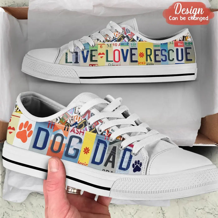 Custom Dog Dad Sneakers - Gift Idea For Dog Lover - Live Love Rescue