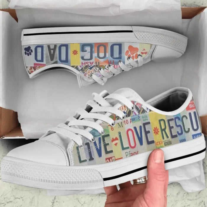 Custom Dog Dad Sneakers - Gift Idea For Dog Lover - Live Love Rescue