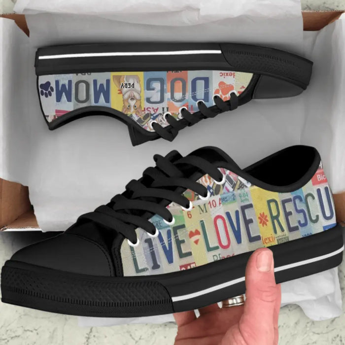 Custom Dog Mom Sneakers - Gift Idea For Dog Mom/ Dog Dad/ Dog Lover - Live Love Rescue