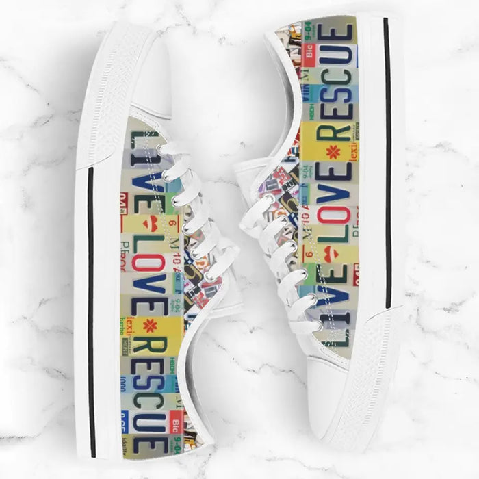 Custom Dog Dad Sneakers - Gift Idea For Dog Mom/ Dog Dad/ Dog Lover - Live Love Rescue