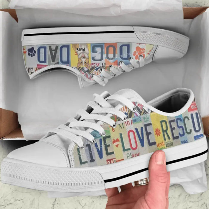 Custom Dog Dad Sneakers - Gift Idea For Dog Mom/ Dog Dad/ Dog Lover - Live Love Rescue