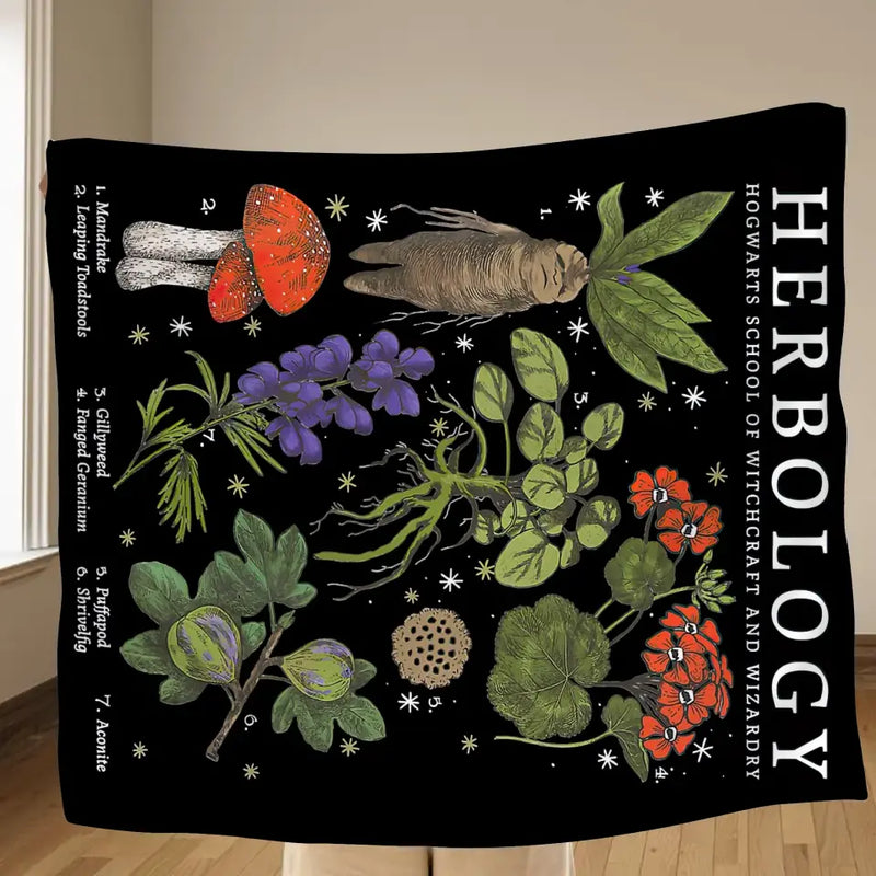 Personalized Herbology Fleece Throw Blanket/Quilt - Gift Idea For Friends/Family Member/Plant Lovers