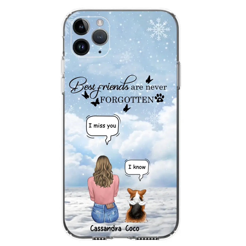Personalized Memorial Pet Phone Case - Up to 3 Pets - Memorial Gift Idea For Dog/Cat/Rabbits Owners - I Miss You - Case For iPhone/Samsung