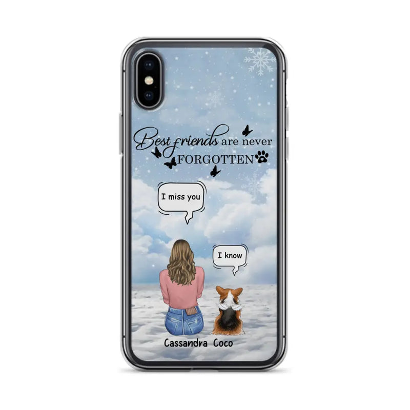 Personalized Memorial Pet Phone Case - Up to 3 Pets - Memorial Gift Idea For Dog/Cat/Rabbits Owners - I Miss You - Case For iPhone/Samsung