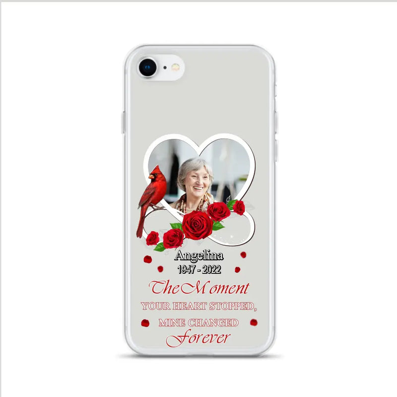 Personalized Memorial Phone Case - Upload Photo - Memorial Gift Idea For Family Member - The Moment Your Heart Stopped Mine Changed Forever - Case For iPhone/Samsung