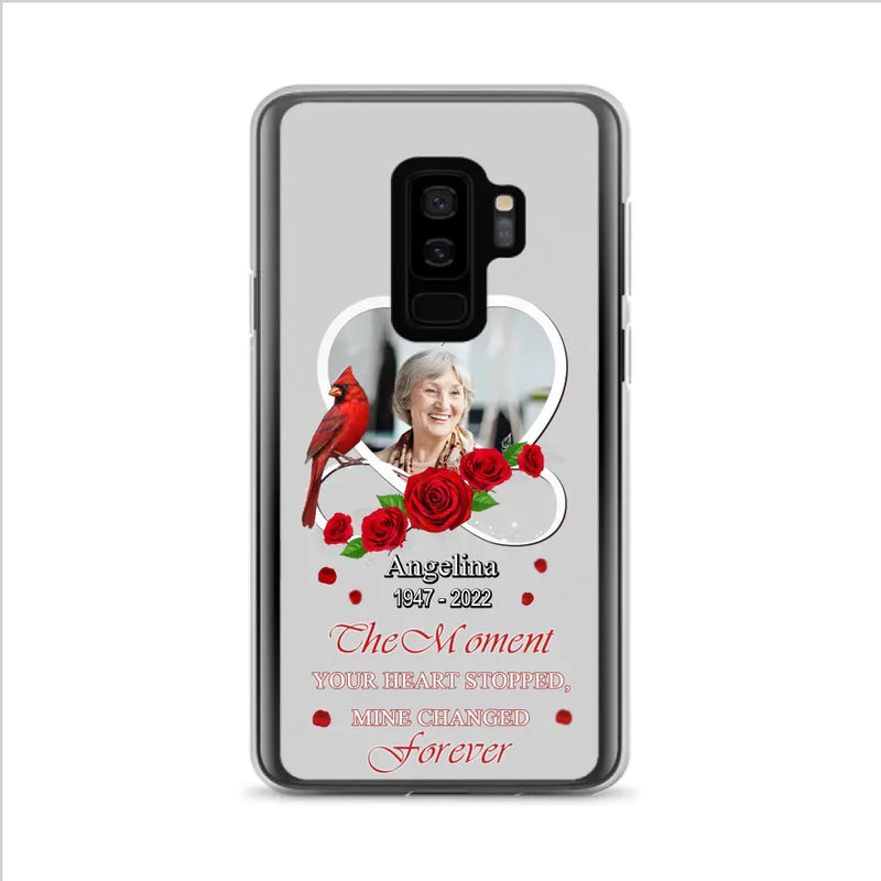 Personalized Memorial Phone Case - Upload Photo - Memorial Gift Idea For Family Member - The Moment Your Heart Stopped Mine Changed Forever - Case For iPhone/Samsung
