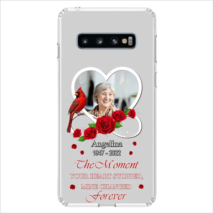 Custom Personalized Memorial Phone Case - Upload Photo - Memorial Gift Idea For Family Member - The Moment Your Heart Stopped Mine Changed Forever - Case For iPhone/Samsung