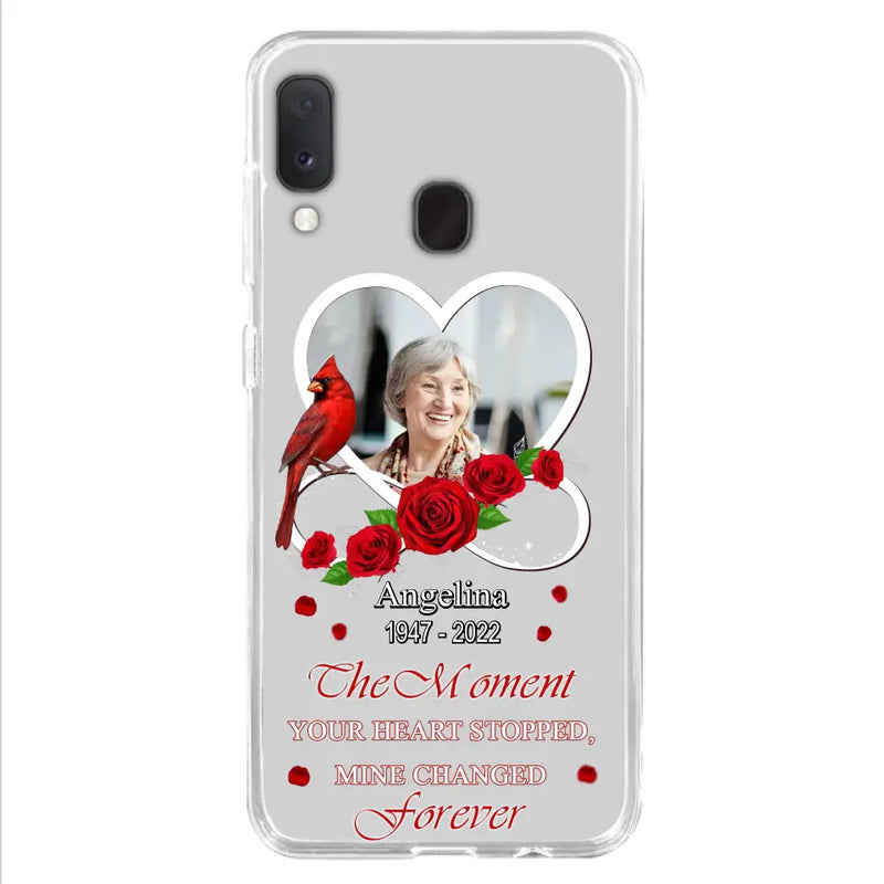 Personalized Memorial Phone Case - Upload Photo - Memorial Gift Idea For Family Member - The Moment Your Heart Stopped Mine Changed Forever - Case For iPhone/Samsung