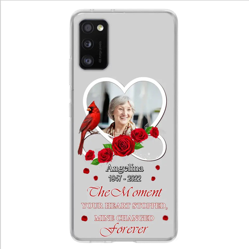 Personalized Memorial Phone Case - Upload Photo - Memorial Gift Idea For Family Member - The Moment Your Heart Stopped Mine Changed Forever - Case For iPhone/Samsung
