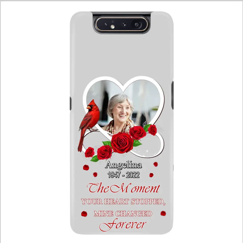 Personalized Memorial Phone Case - Upload Photo - Memorial Gift Idea For Family Member - The Moment Your Heart Stopped Mine Changed Forever - Case For iPhone/Samsung