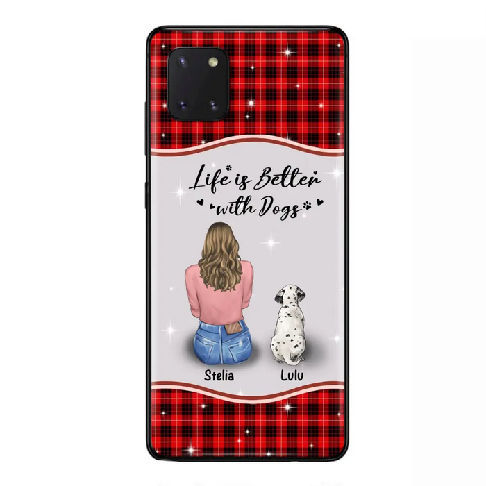 Personalized Dog Mom Phone Case - Upto 5 Dogs -Gift Idea For Dog Owners - Life Is Better With Dogs - Case For iPhone/Samsung