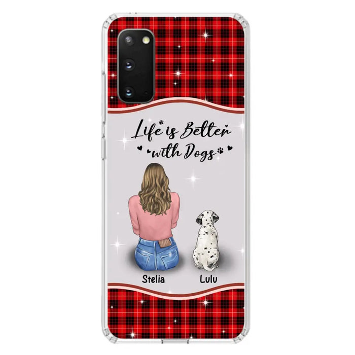 Personalized Dog Mom Phone Case - Upto 5 Dogs -Gift Idea For Dog Owners - Life Is Better With Dogs - Case For iPhone/Samsung