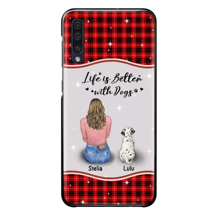 Personalized Dog Mom Phone Case - Upto 5 Dogs -Gift Idea For Dog Owners - Life Is Better With Dogs - Case For iPhone/Samsung