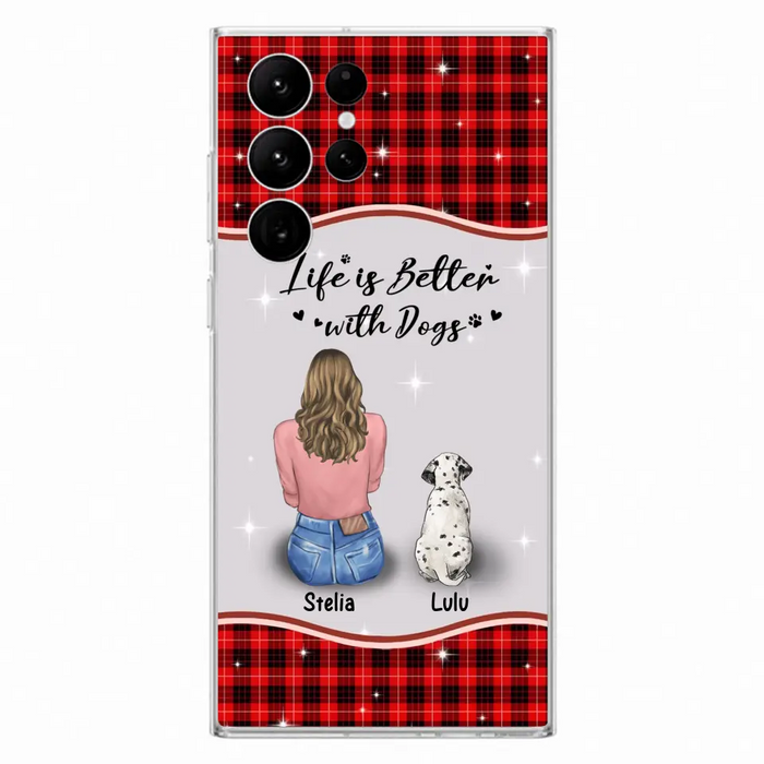 Personalized Dog Mom Phone Case - Upto 5 Dogs -Gift Idea For Dog Owners - Life Is Better With Dogs - Case For iPhone/Samsung