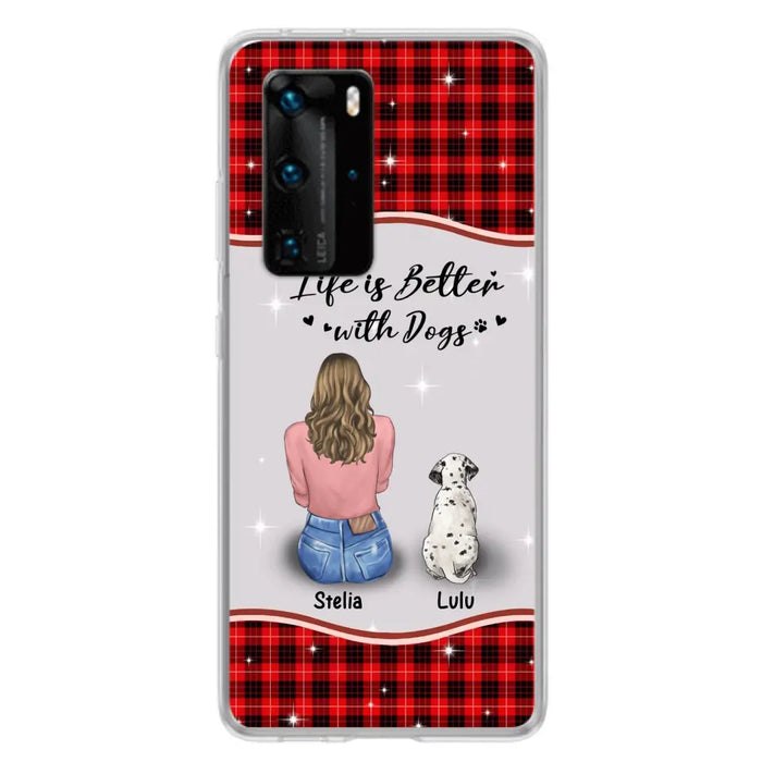 Personalized Dog Mom Phone Case - Upto 5 Dogs -Gift Idea For Dog Owners - Life Is Better With Dogs - Case For Oppo/Xiaomi/Huawei